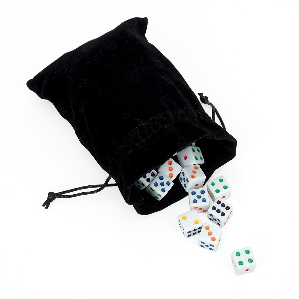 Wholesale 16mm regular white color dot dice bar ktv casino game accessories cheap acrylic dice