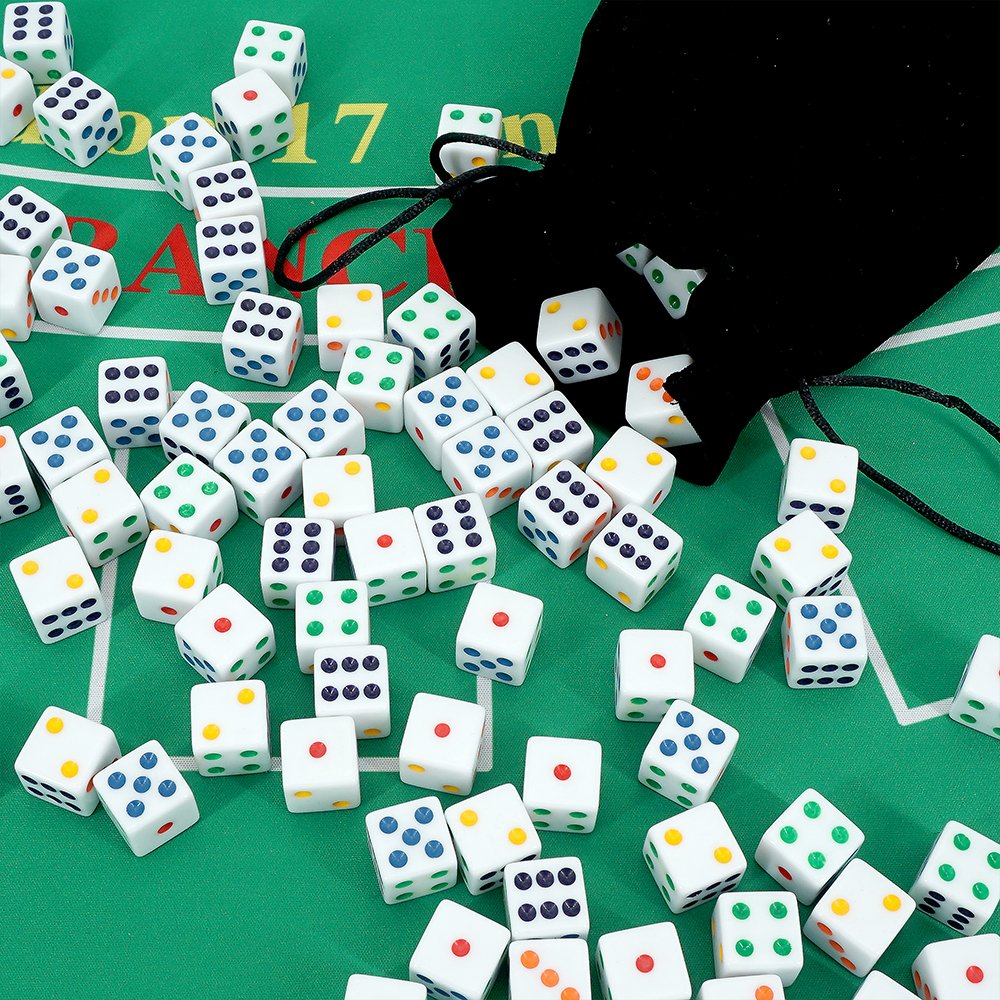 Wholesale 16mm regular white color dot dice bar ktv casino game accessories cheap acrylic dice