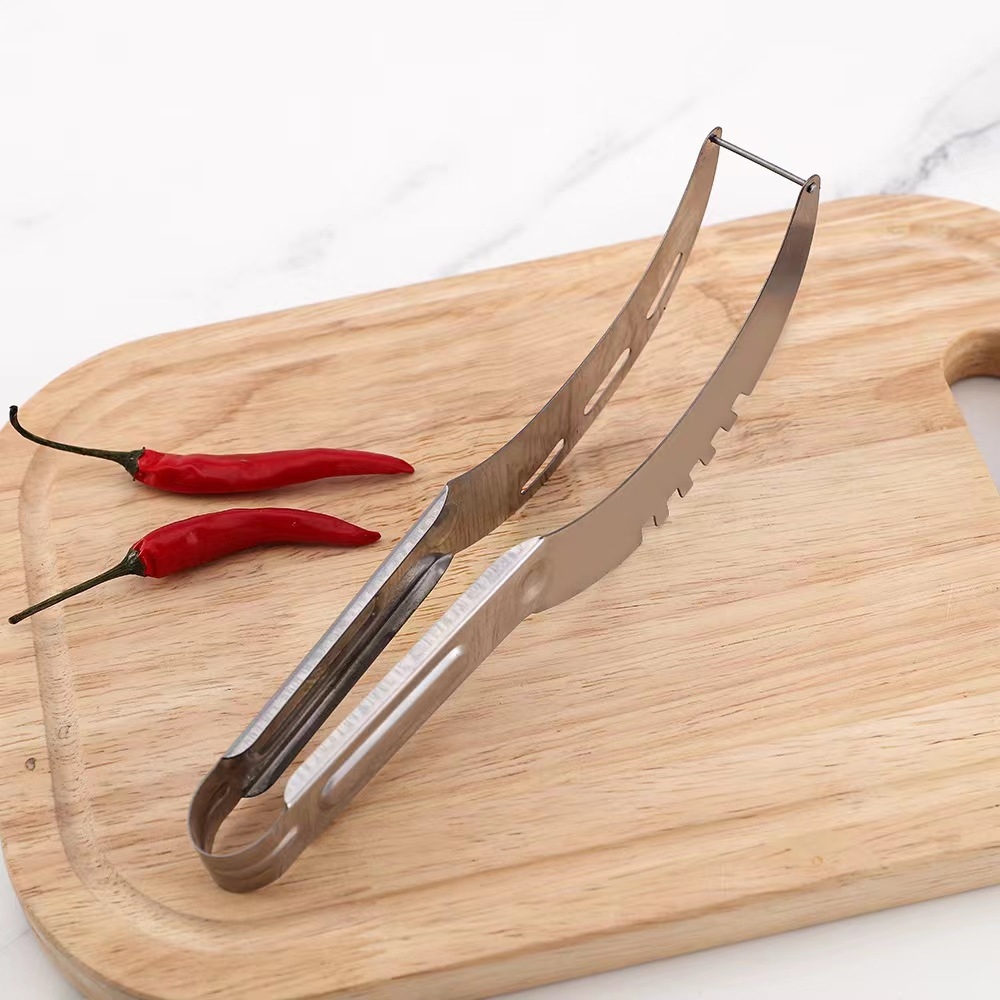 Multi-Function Stainless Steel Watermelon Cutter Slicer and Fruit Dicing Divider Wood Vegetable and Fruit Cutting Tools