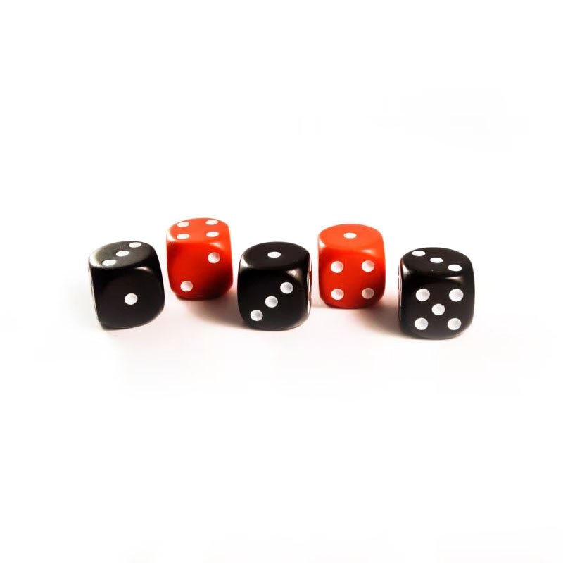 wholesale 12mm rounded corner game dice D6 red black white acrylic dice