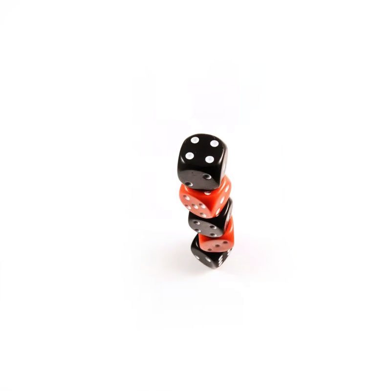 wholesale 12mm rounded corner game dice D6 red black white acrylic dice
