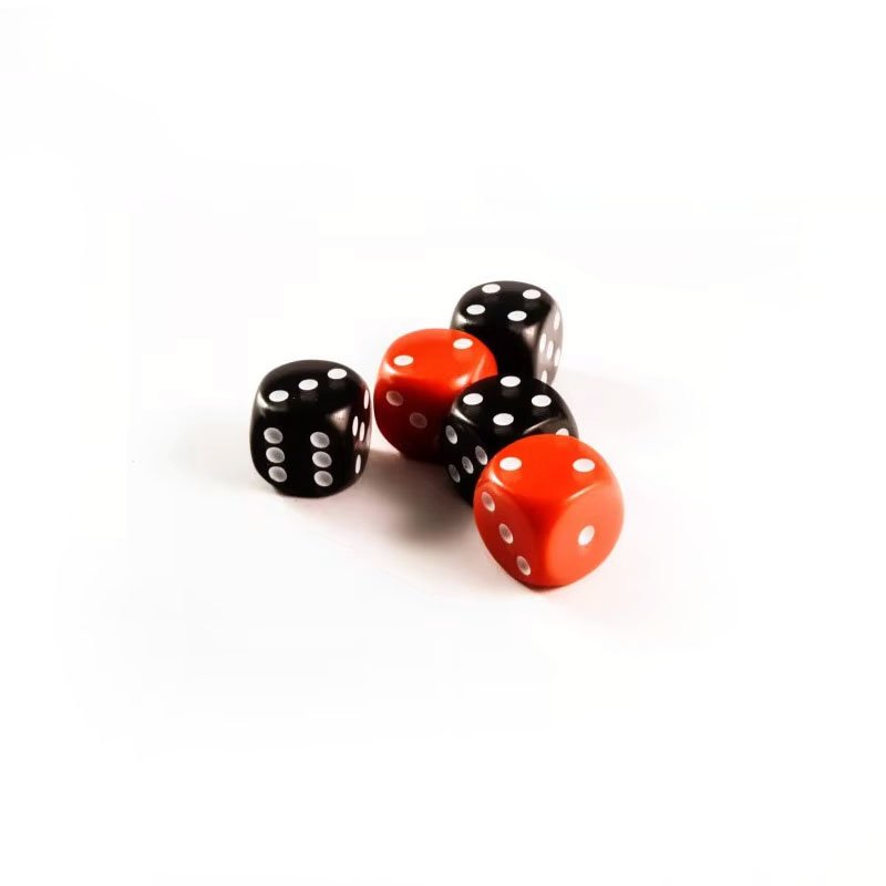 wholesale 12mm rounded corner game dice D6 red black white acrylic dice