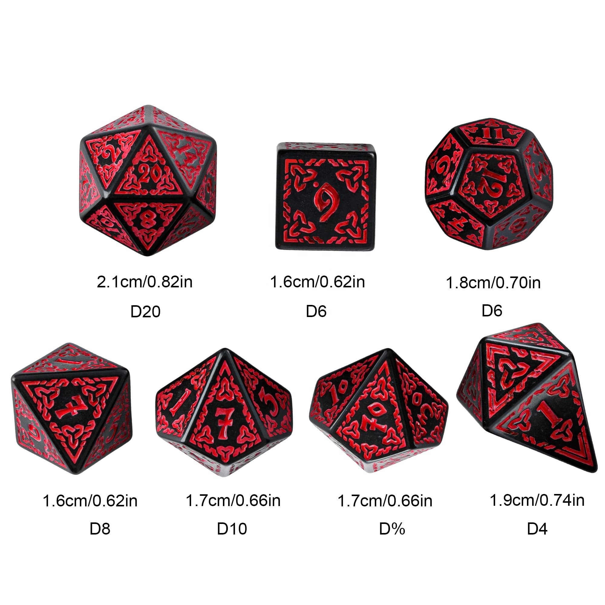 Udixi Counter Dice Polyhedral Dice Acrylic Pattern Plastic Dice Set for for Dungeons and Dragon RPG Games
