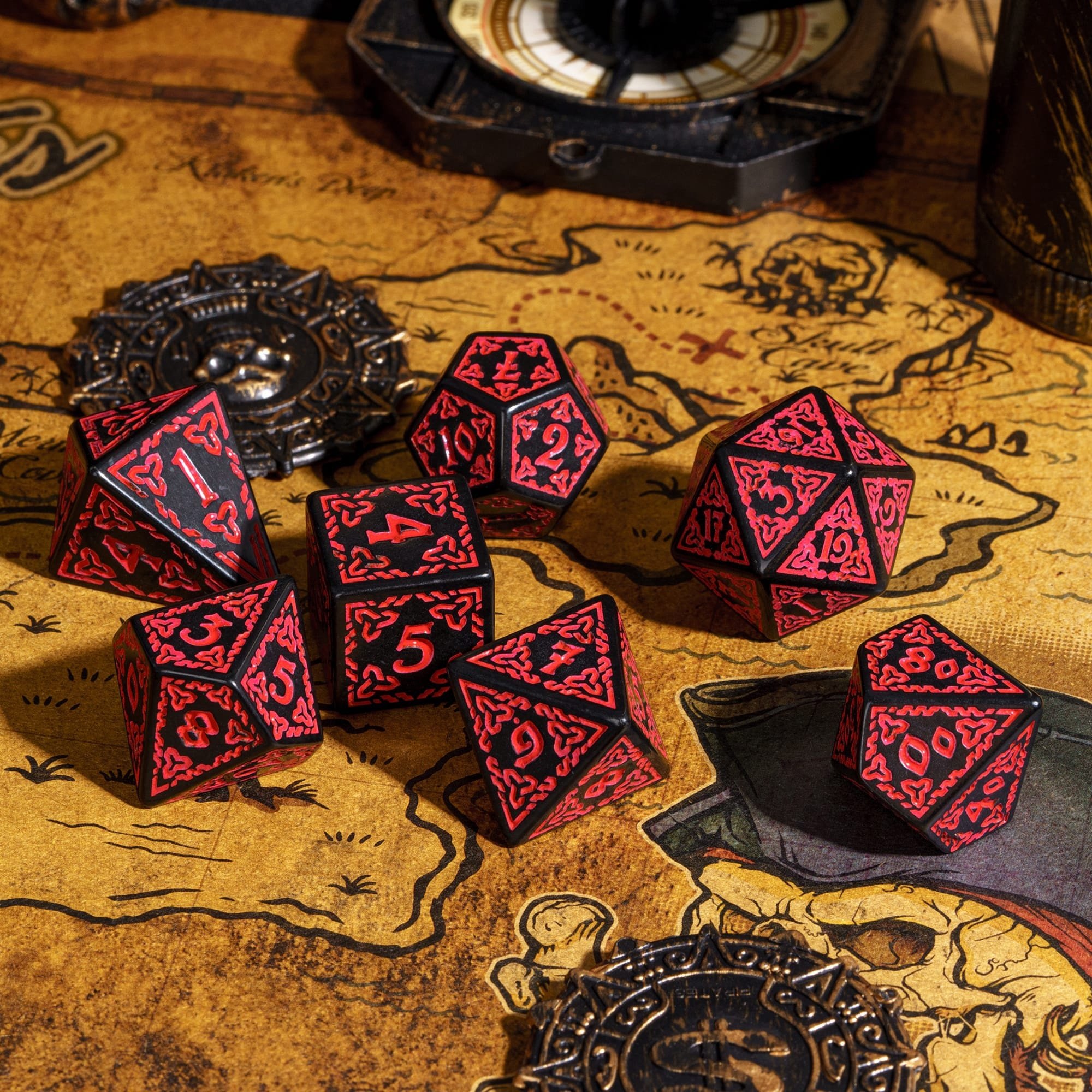 Udixi Counter Dice Polyhedral Dice Acrylic Pattern Plastic Dice Set for for Dungeons and Dragon RPG Games