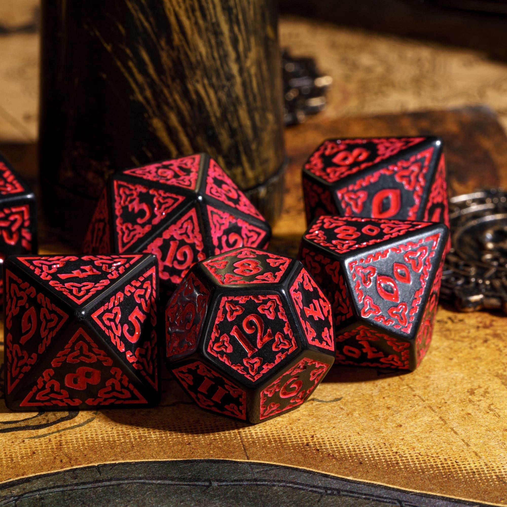 Udixi Counter Dice Polyhedral Dice Acrylic Pattern Plastic Dice Set for for Dungeons and Dragon RPG Games