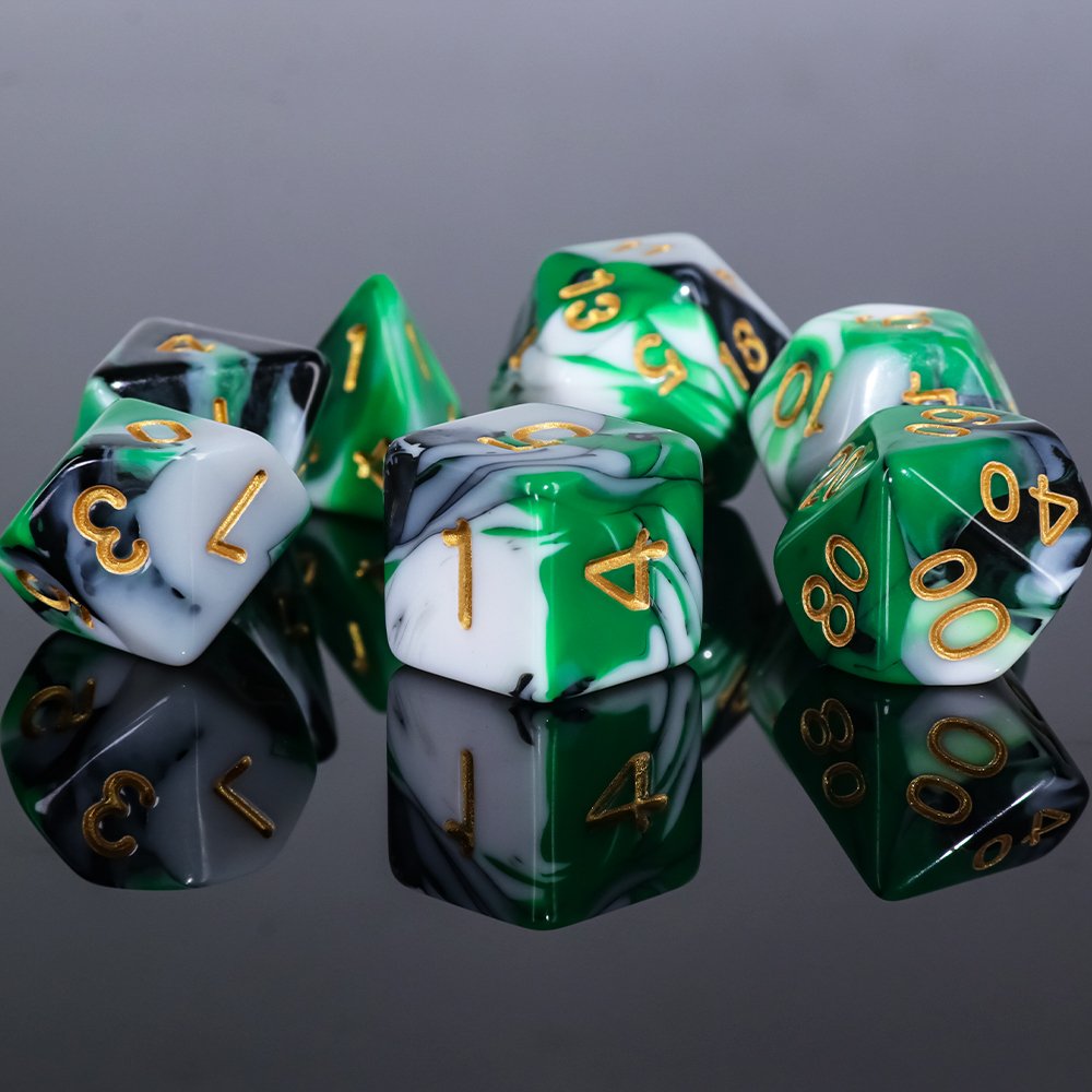 High Quality Custom Two-Tone Gemini Polyhedral Dice Set 16mm Plastic Resin Dice Cup for DND and Board Games