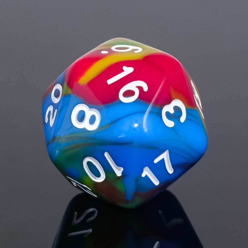 High Quality Custom Two-Tone Gemini Polyhedral Dice Set 16mm Plastic Resin Dice Cup for DND and Board Games