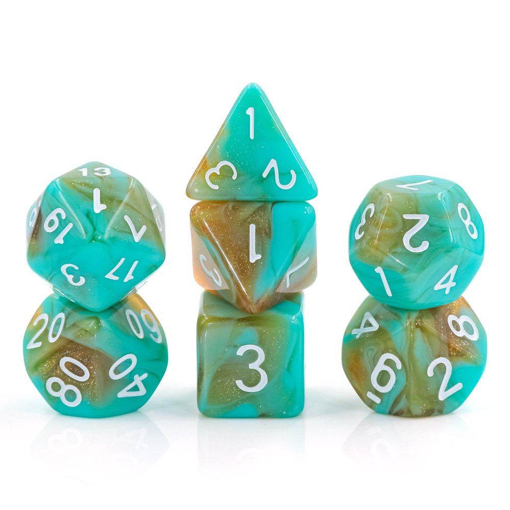 High Quality Custom Two-Tone Gemini Polyhedral Dice Set 16mm Plastic Resin Dice Cup for DND and Board Games