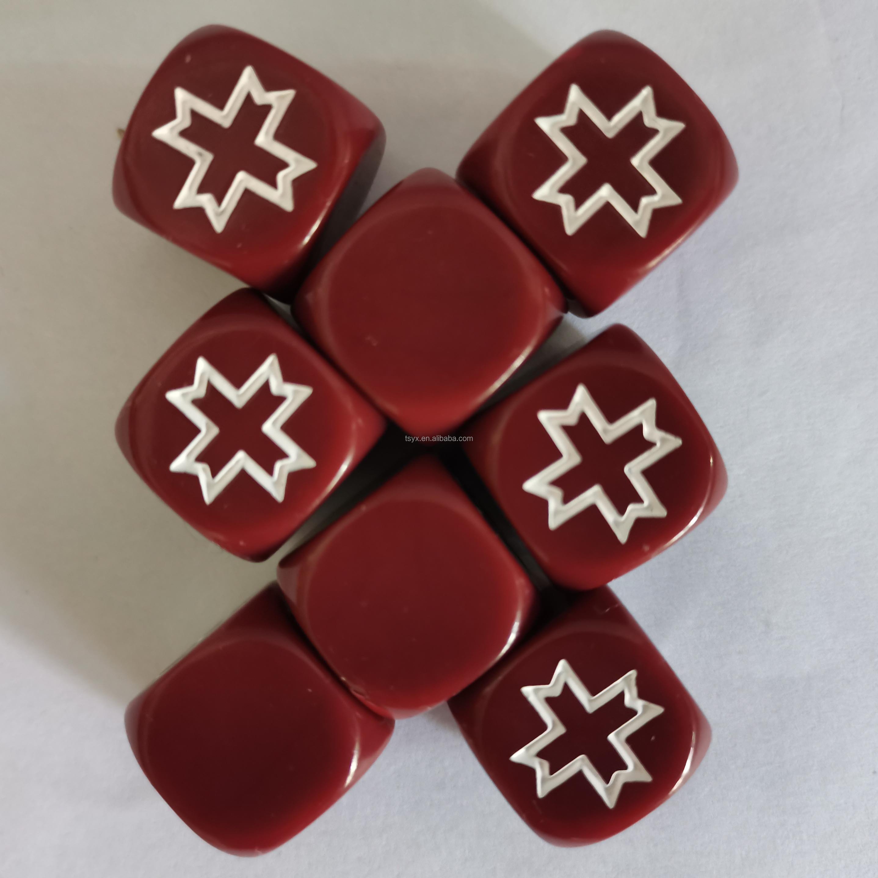 Acrylic new board game resin custom dice with printing painting engraved logo d6 10mm 12mm 14mm 16mm 18mm 20mm 25mm 30mm dice