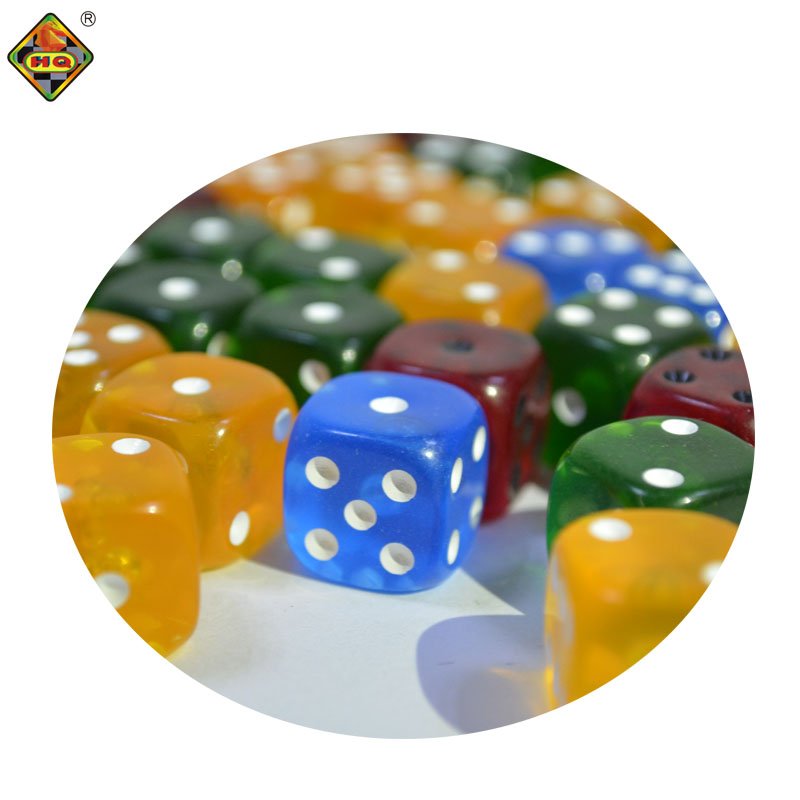 Factory 14mm 6-sided Transparent Colorful Acrylic Gambling Casino Dot Game Dice