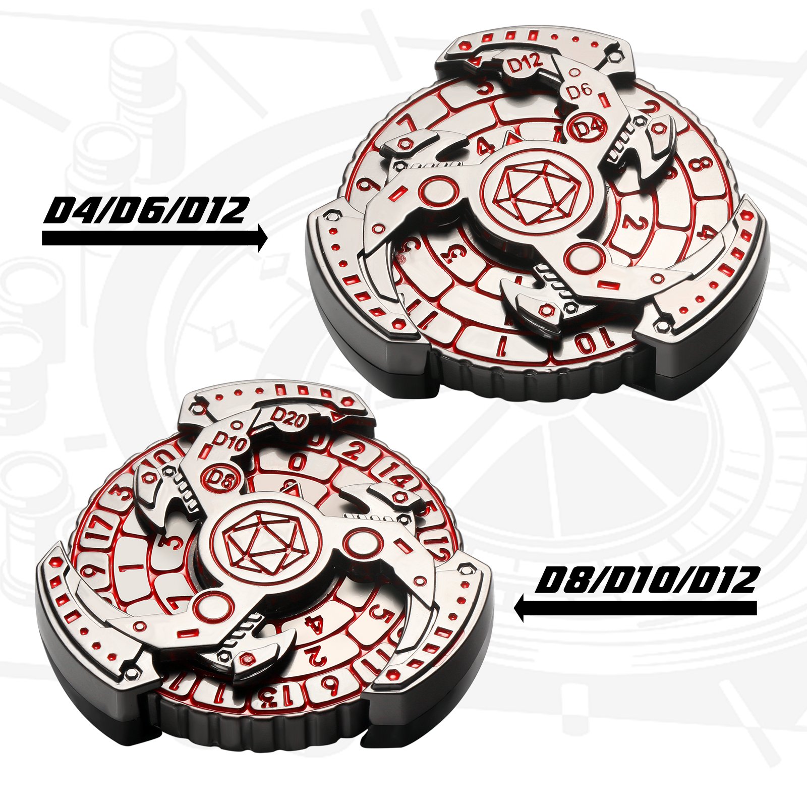 7-in-1 Spinner DND Dice Set Roulette Wheel Dice Dungeons and Dragons Compass Dice Cool RPG Role Playing Table Game