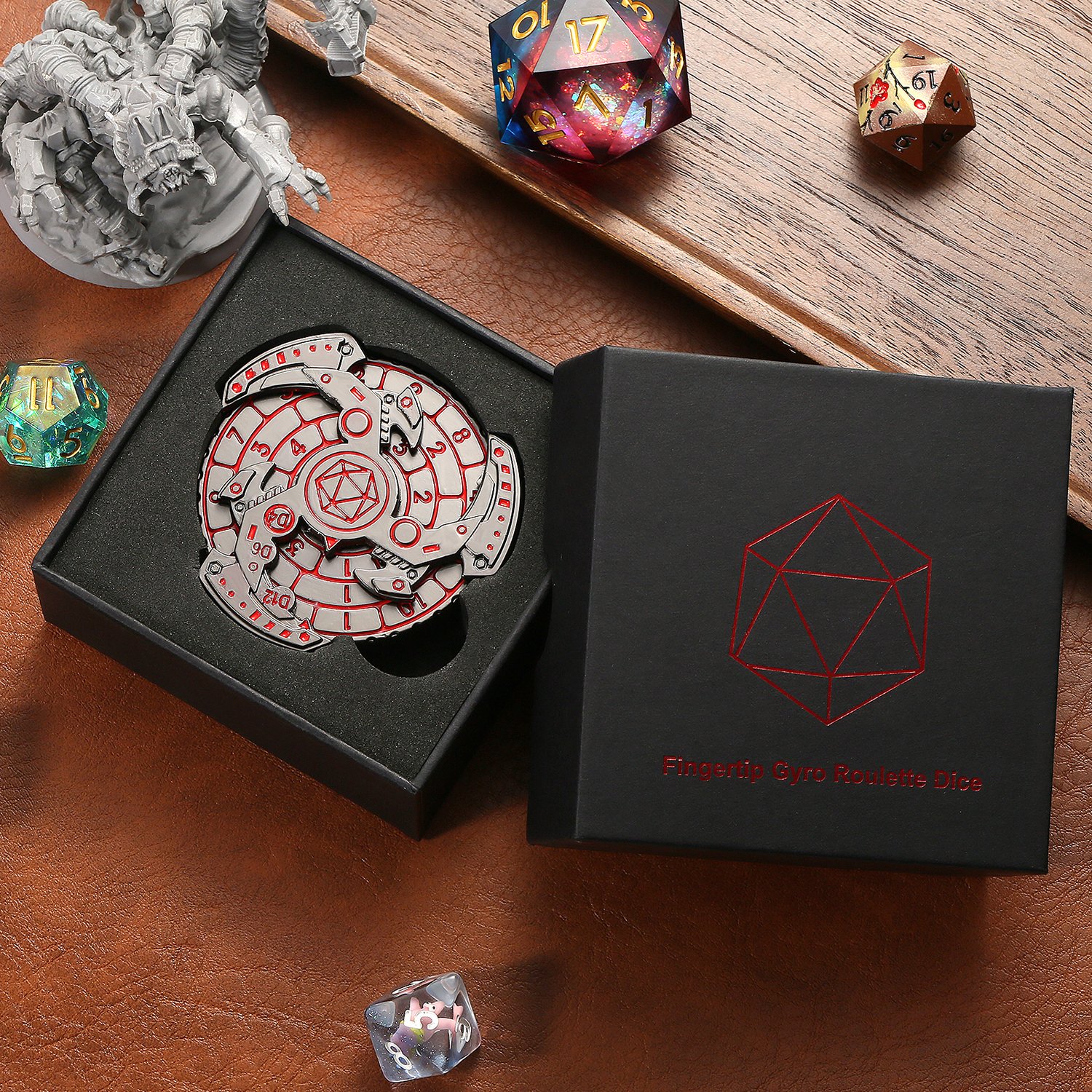 7-in-1 Spinner DND Dice Set Roulette Wheel Dice Dungeons and Dragons Compass Dice Cool RPG Role Playing Table Game