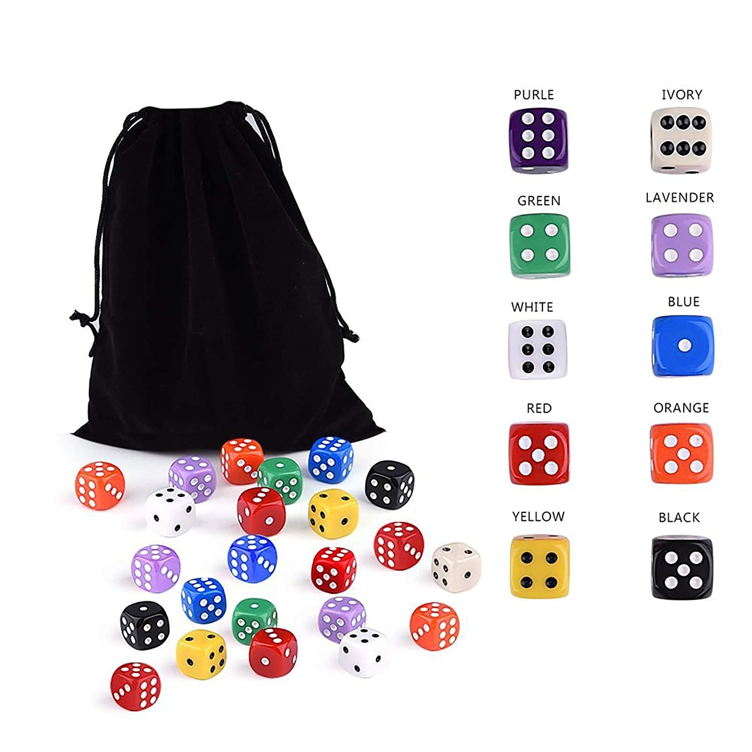 Customized Printing D6 Dice Multi Color Can Choose For Fun