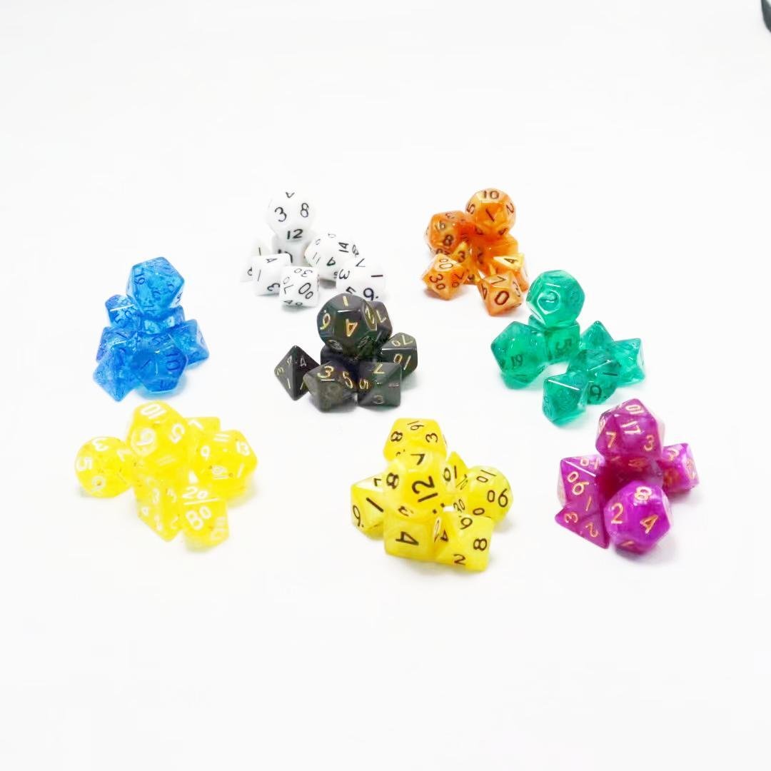 ATQ Dice Mini Polyhedral RPG Dice Set 10MM Small RPG Role Playing Game Dice Set D4-D20 DND Board game