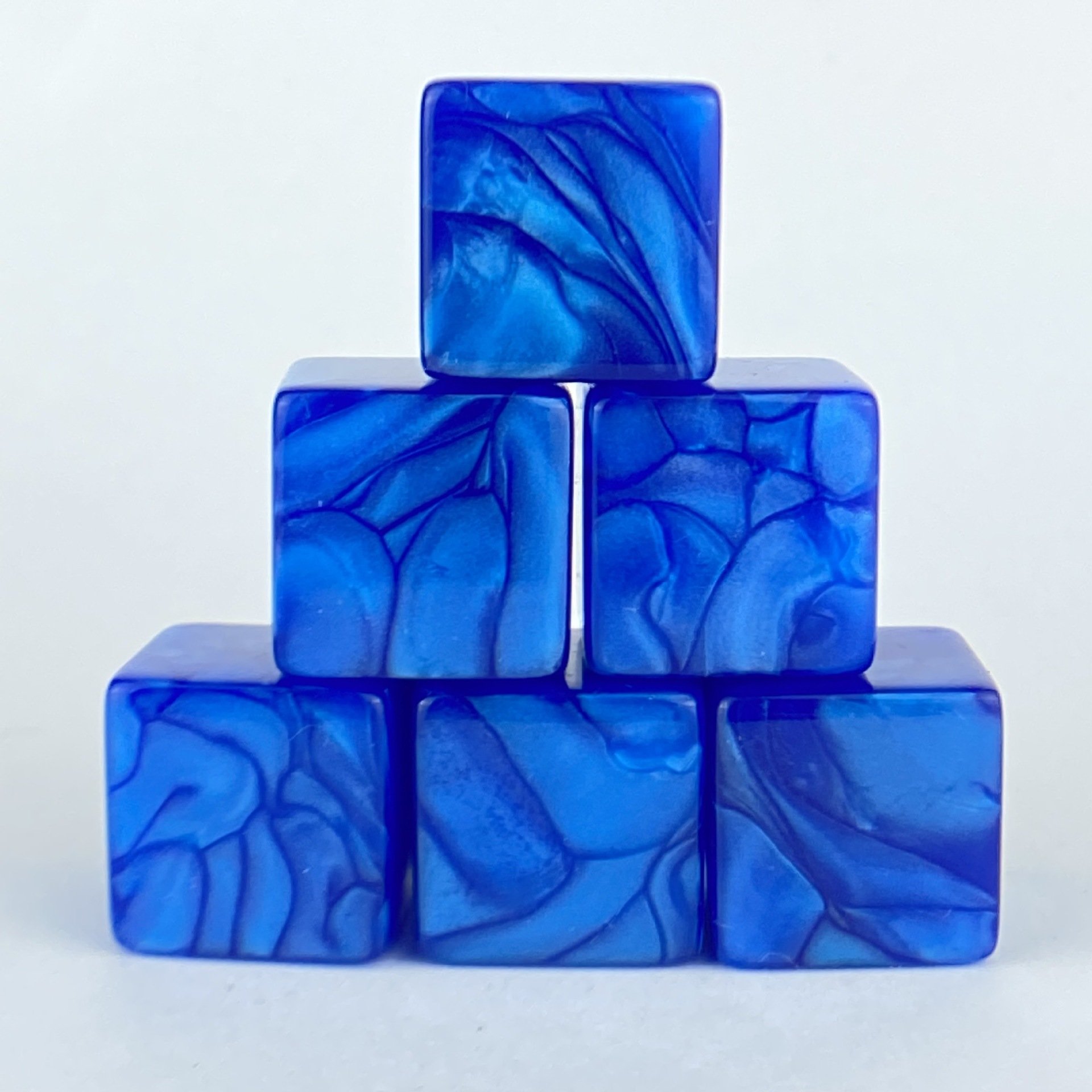 16mm Wholesale Acrylic Resin D6 bulk Blank Dice Marbled Square Corner Dice Printing And Engraving Dice Customized Logo