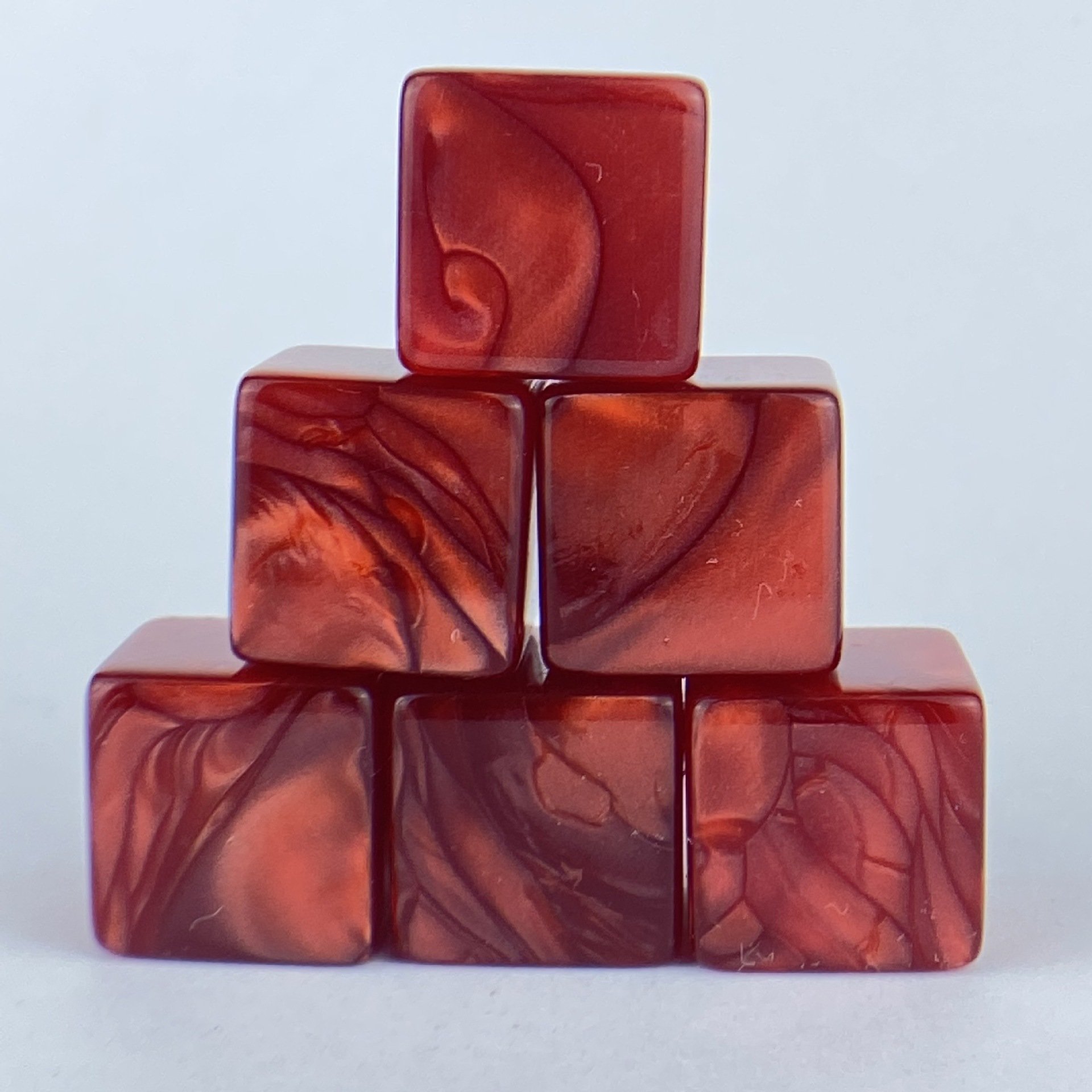 16mm Wholesale Acrylic Resin D6 bulk Blank Dice Marbled Square Corner Dice Printing And Engraving Dice Customized Logo