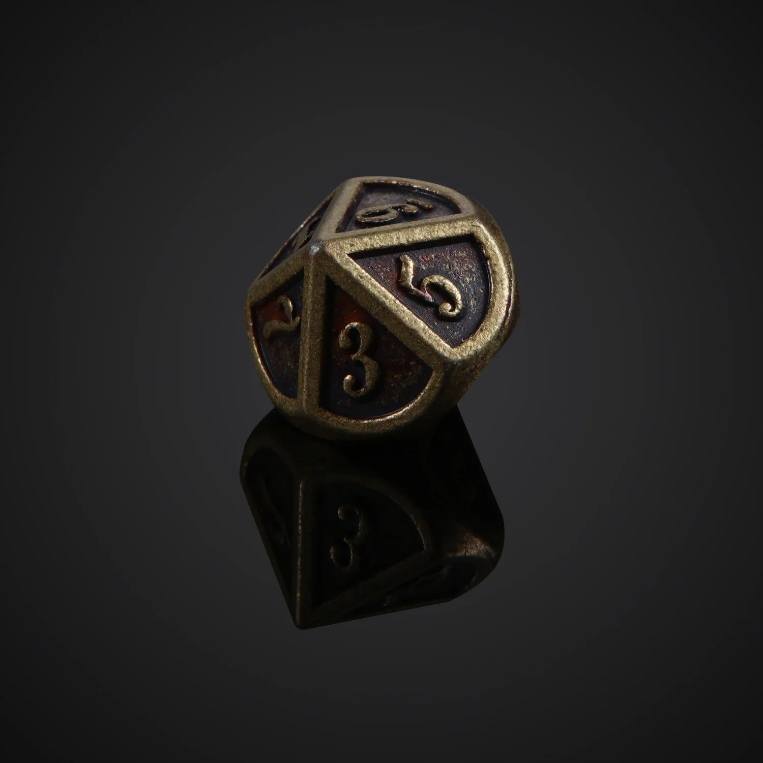 7pcs Bronze Metal Polyhedral DND Game Dice D20 D12 D10 D8 D6 D4 for RPG Dungeons Dragons MTG Table Home Decor Casting Technique