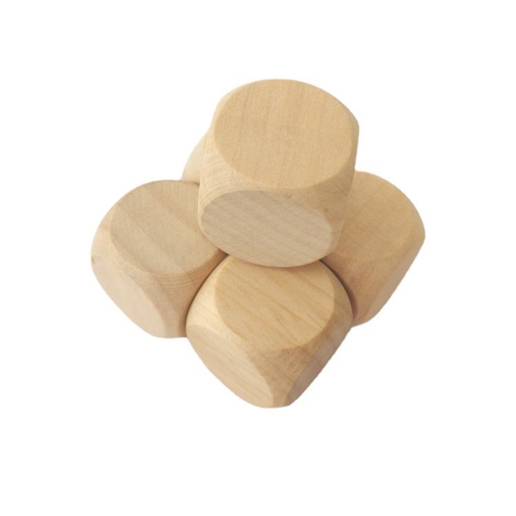 Custom Printed Logo D6 10-60mm Large round Corner Blank Wooden Cube Dice Product Type Dice