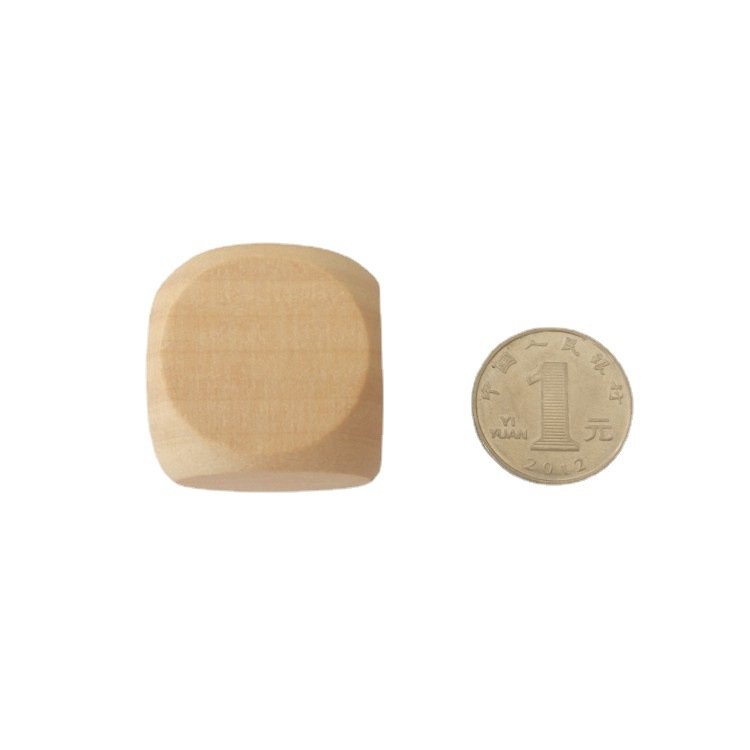 Custom Printed Logo D6 10-60mm Large round Corner Blank Wooden Cube Dice Product Type Dice
