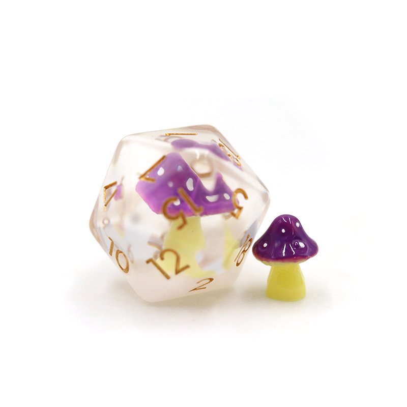 Dungeons & Dragons 7pcs set custom dice resin polyhedral mushroom inclusion dice