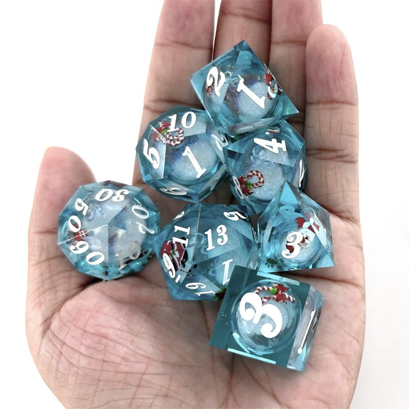 Game Player Beautiful Popular Father Christmas Resin Dice Set For Gifts