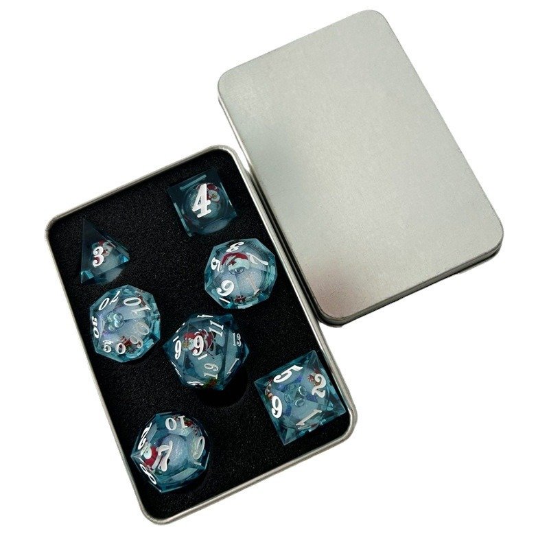 Game Player Beautiful Popular Father Christmas Resin Dice Set For Gifts