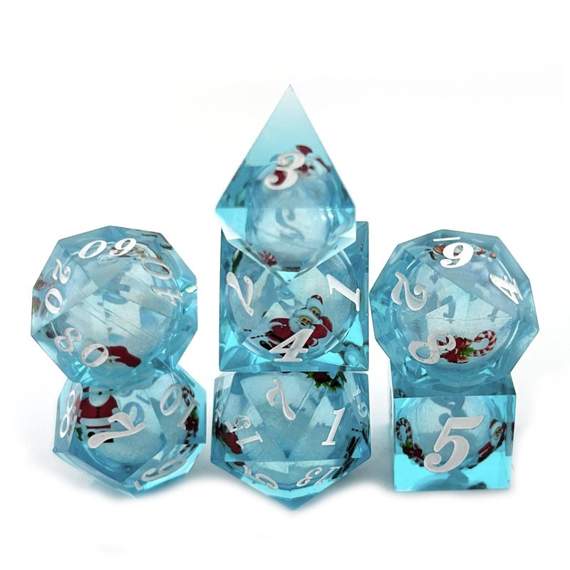 Game Player Beautiful Popular Father Christmas Resin Dice Set For Gifts