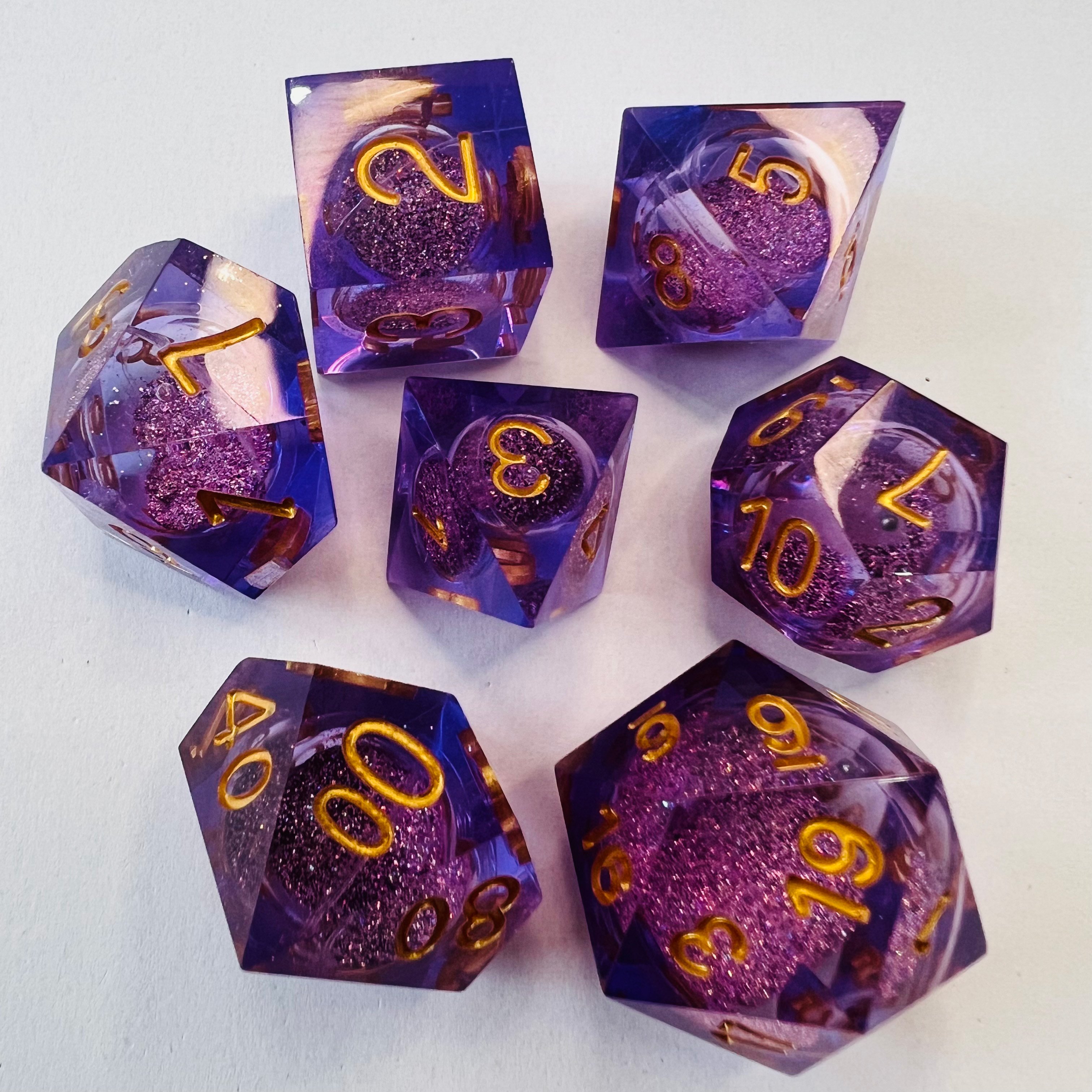 Custom D20 RPG 16Mm Polyhedral Liquid Core Resin D6 Eye Dice Set Bulk For Dungeons and Dragons Game