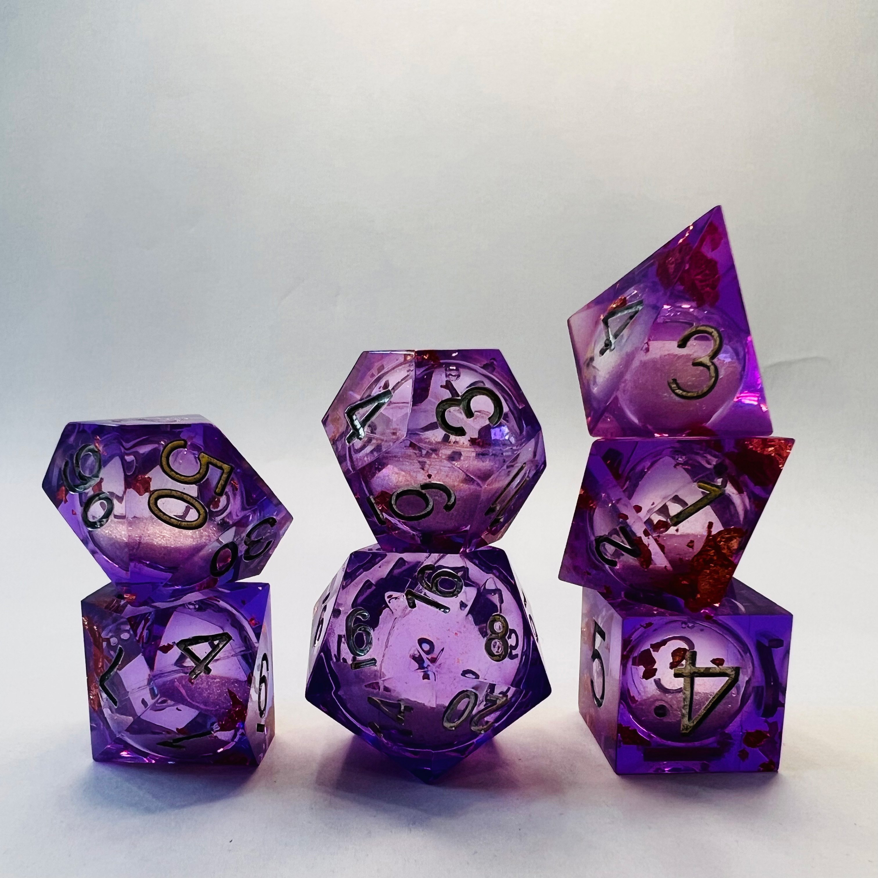 Custom D20 RPG 16Mm Polyhedral Liquid Core Resin D6 Eye Dice Set Bulk For Dungeons and Dragons Game