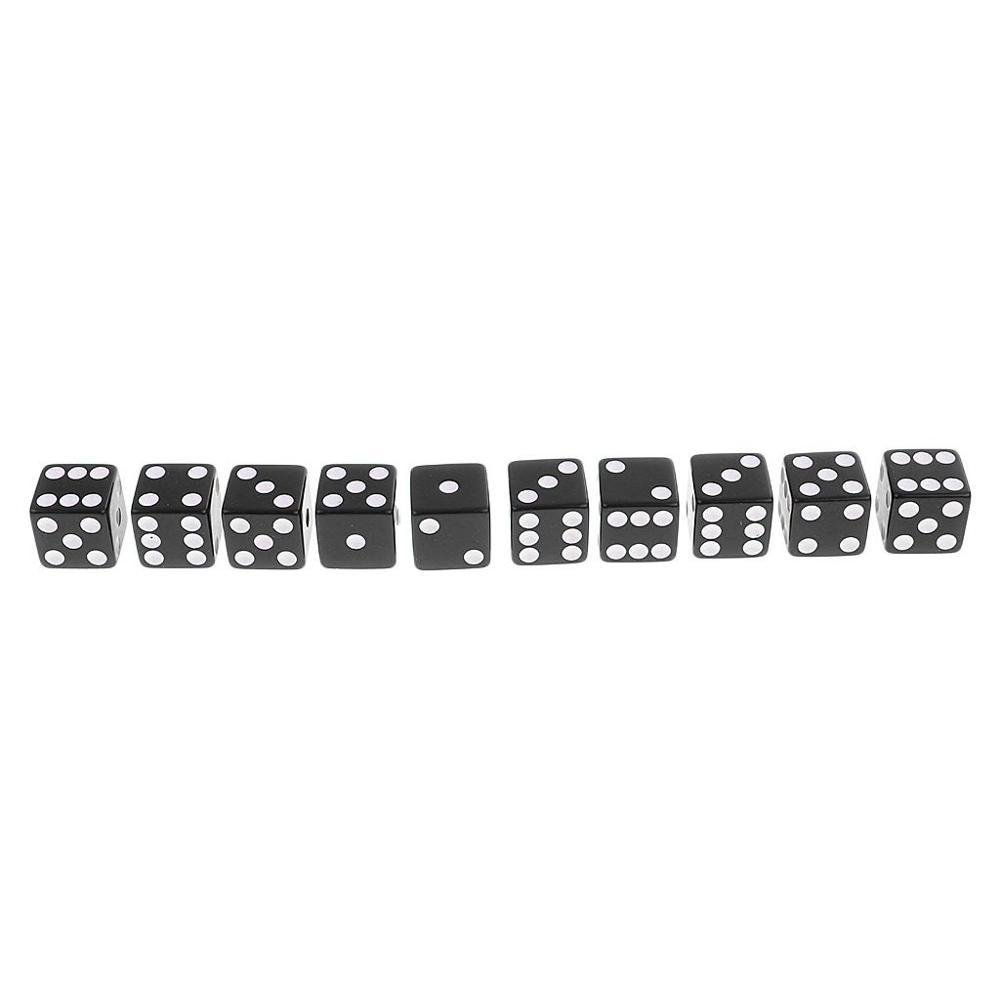 Factory custom acrylic dice White dot D6 right angle black dice 16mm for casino card board games