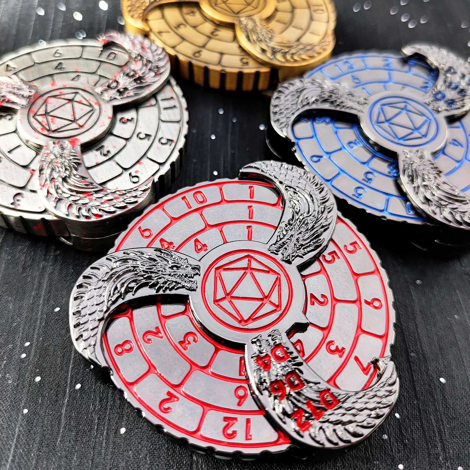 Metal Dice Set, Large Polyhedral Dice Set for MTG RPG Roleplaying Tabletop Game Board Game Dice Accessories D20 D12 D10 D8 D6 D4