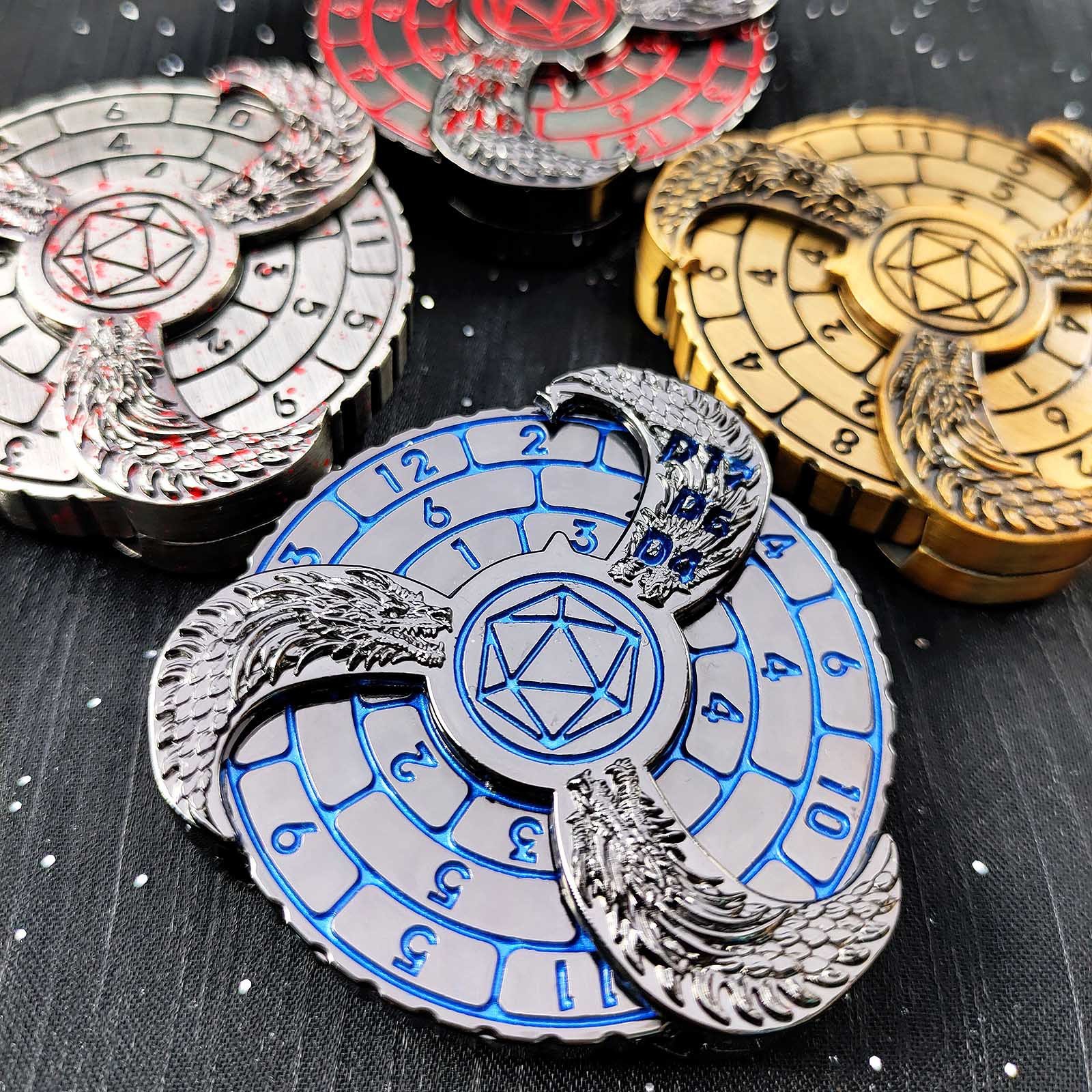 Metal Dice Set, Large Polyhedral Dice Set for MTG RPG Roleplaying Tabletop Game Board Game Dice Accessories D20 D12 D10 D8 D6 D4