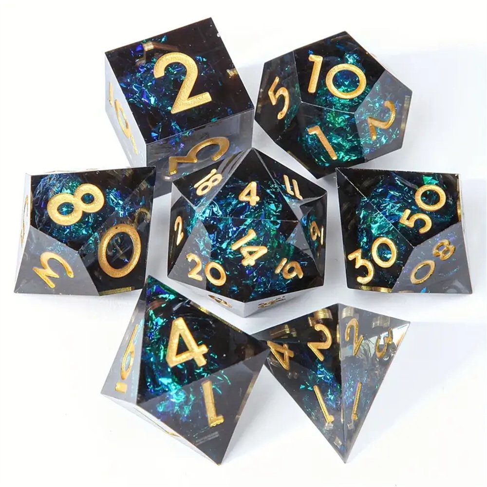 Personalized Product Customization Logo Dragon and Dungeon RPG Game Dice DND Role Playing Dice Set D&D 7-Piece Polyhedral Dice