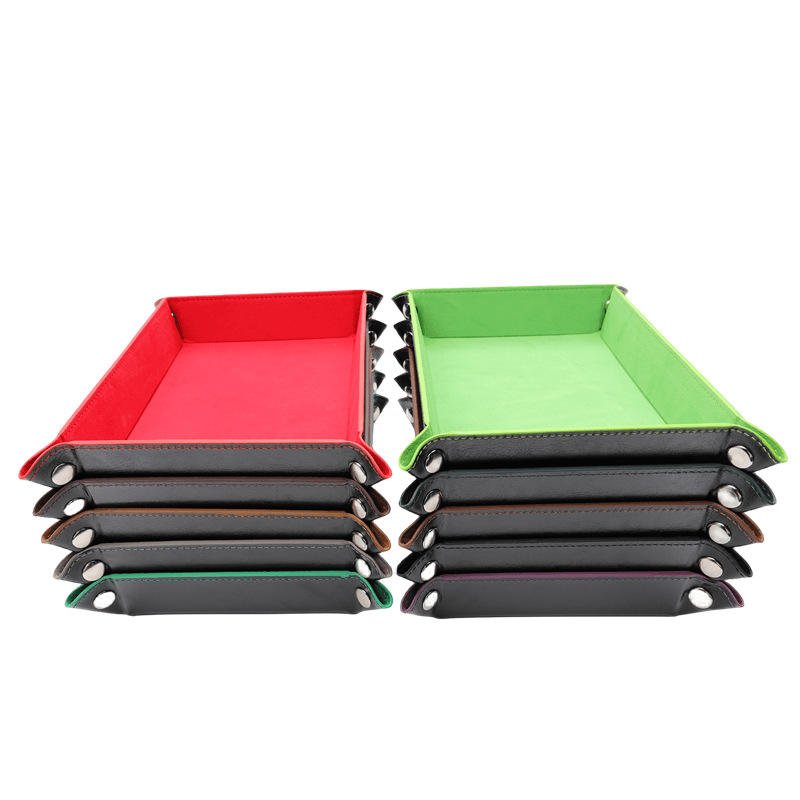 Wholesale Hot Selling Valet Tray dnd custom logo leather tray dice roll tray for Board games