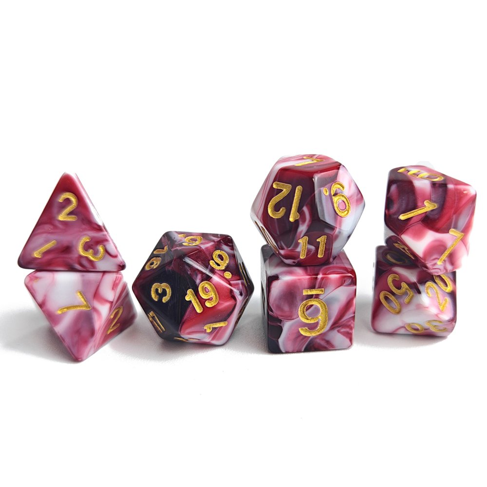 Opaque Polyhedral Plastic DND Dice for Dungeons and Dragons RPG Board Game 7pcs D4-D20 Acrylic Dice Set