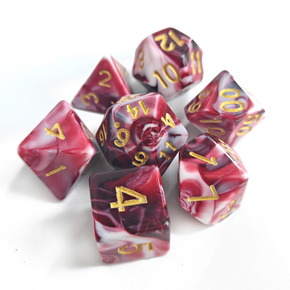 Opaque Polyhedral Plastic DND Dice for Dungeons and Dragons RPG Board Game 7pcs D4-D20 Acrylic Dice Set