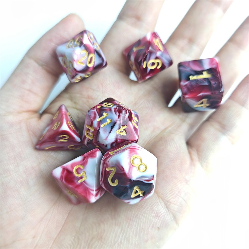 Opaque Polyhedral Plastic DND Dice for Dungeons and Dragons RPG Board Game 7pcs D4-D20 Acrylic Dice Set