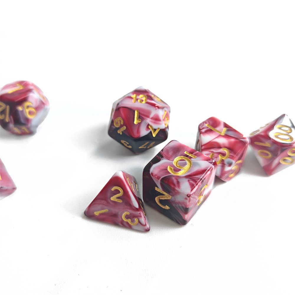 Opaque Polyhedral Plastic DND Dice for Dungeons and Dragons RPG Board Game 7pcs D4-D20 Acrylic Dice Set