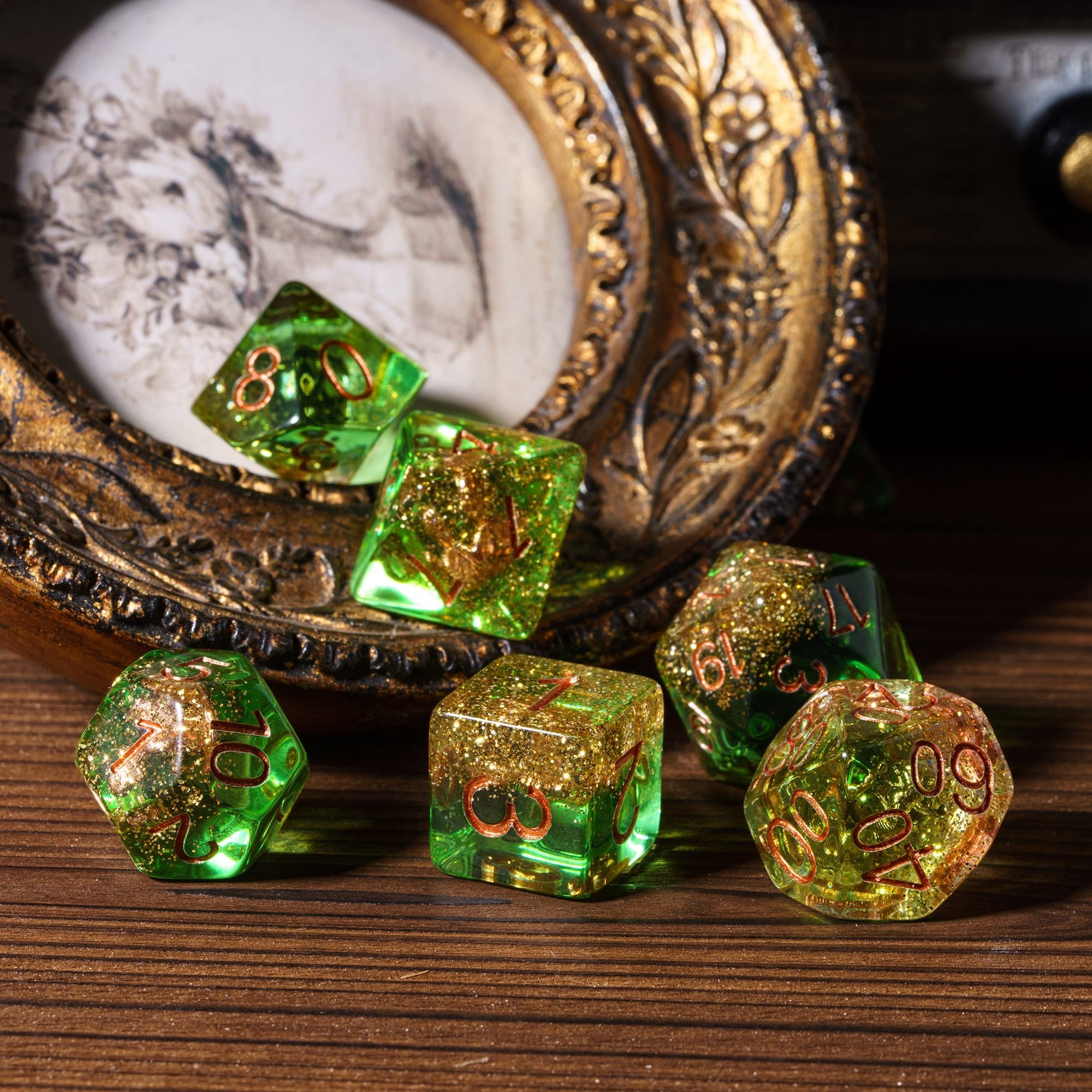 Udixi Custom Anchor/Rudder Resin Dice Dungeons and Dragons DND role-playing game RPG board game Dice Set