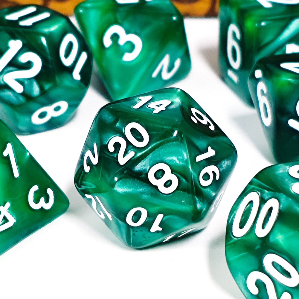 Hot Sale HS Pearl Dice Polyhedral Acrylic DND Dice Board Games Dungeons and Dragons Plastic Dice Set For RPG Games