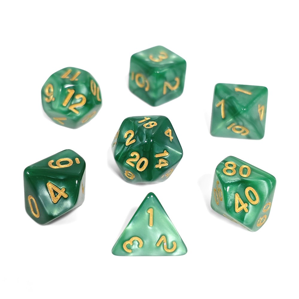 Hot Sale HS Pearl Dice Polyhedral Acrylic DND Dice Board Games Dungeons and Dragons Plastic Dice Set For RPG Games