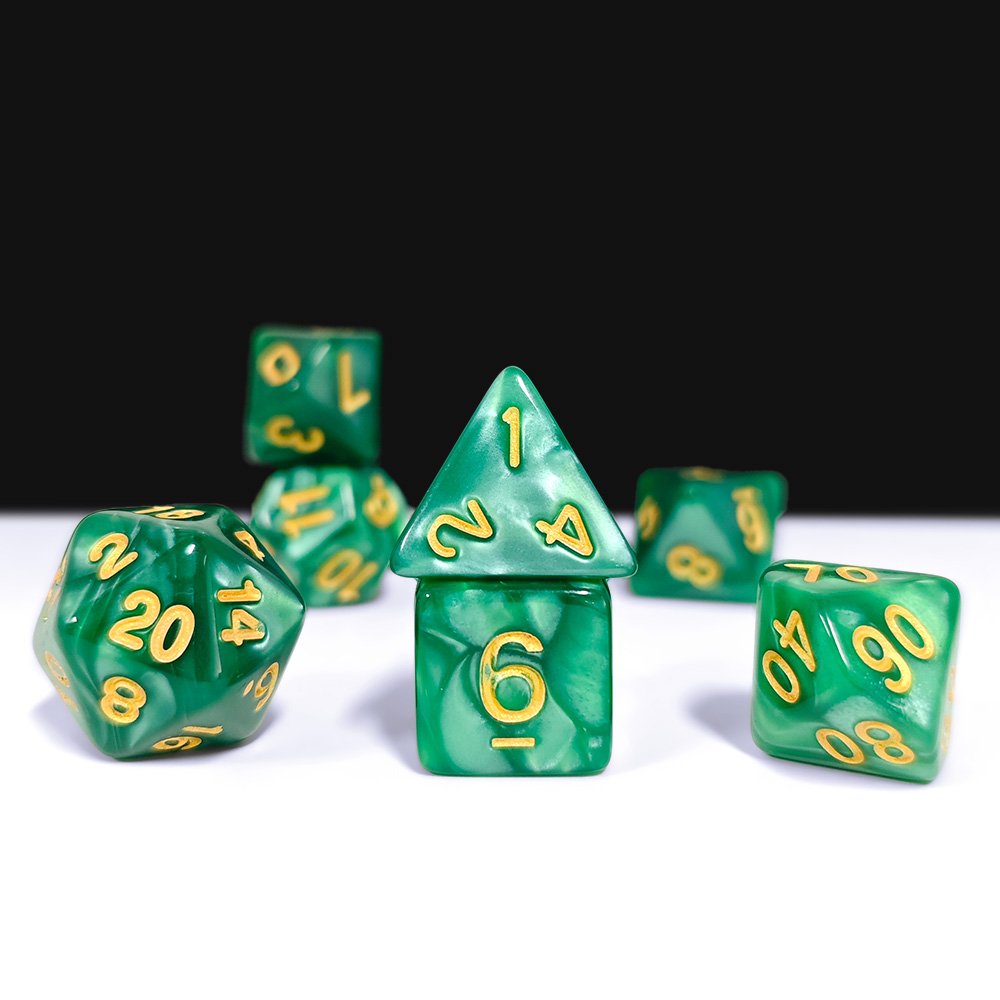 Hot Sale HS Pearl Dice Polyhedral Acrylic DND Dice Board Games Dungeons and Dragons Plastic Dice Set For RPG Games