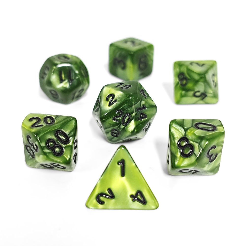 Hot Sale HS Pearl Dice Polyhedral Acrylic DND Dice Board Games Dungeons and Dragons Plastic Dice Set For RPG Games