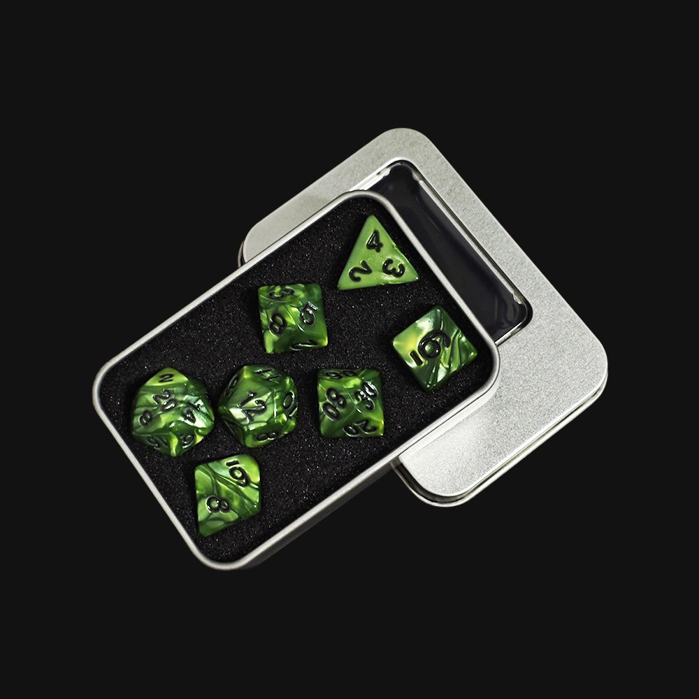 Hot Sale HS Pearl Dice Polyhedral Acrylic DND Dice Board Games Dungeons and Dragons Plastic Dice Set For RPG Games