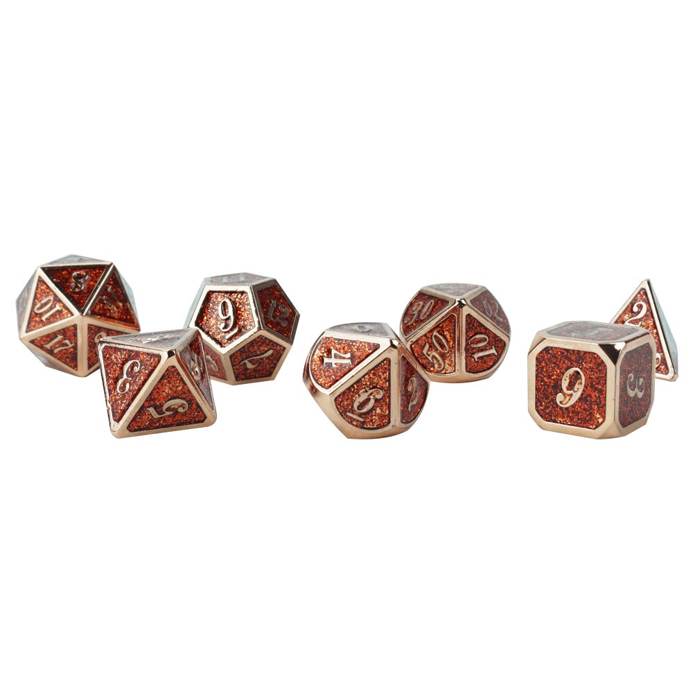 Professional metal dnd dice set poleyhedral 7pcs gold or custom colors casino dungeons and dragon gaming dice