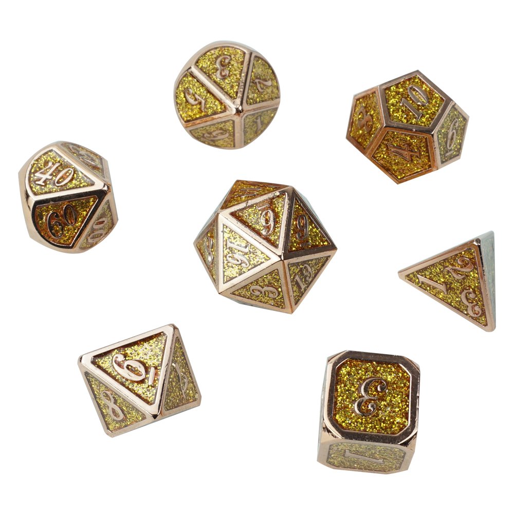 Professional metal dnd dice set poleyhedral 7pcs gold or custom colors casino dungeons and dragon gaming dice