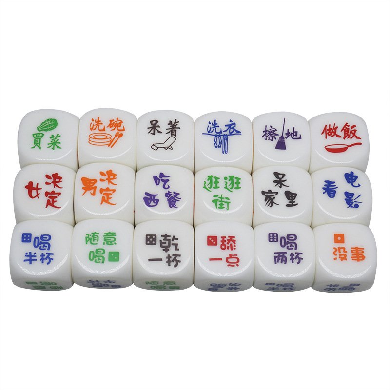 Factory Promotional D6 Story Dice Children's Fun Games Dice 6 Sides Plastic Dice with Custom Printed Branded Logo