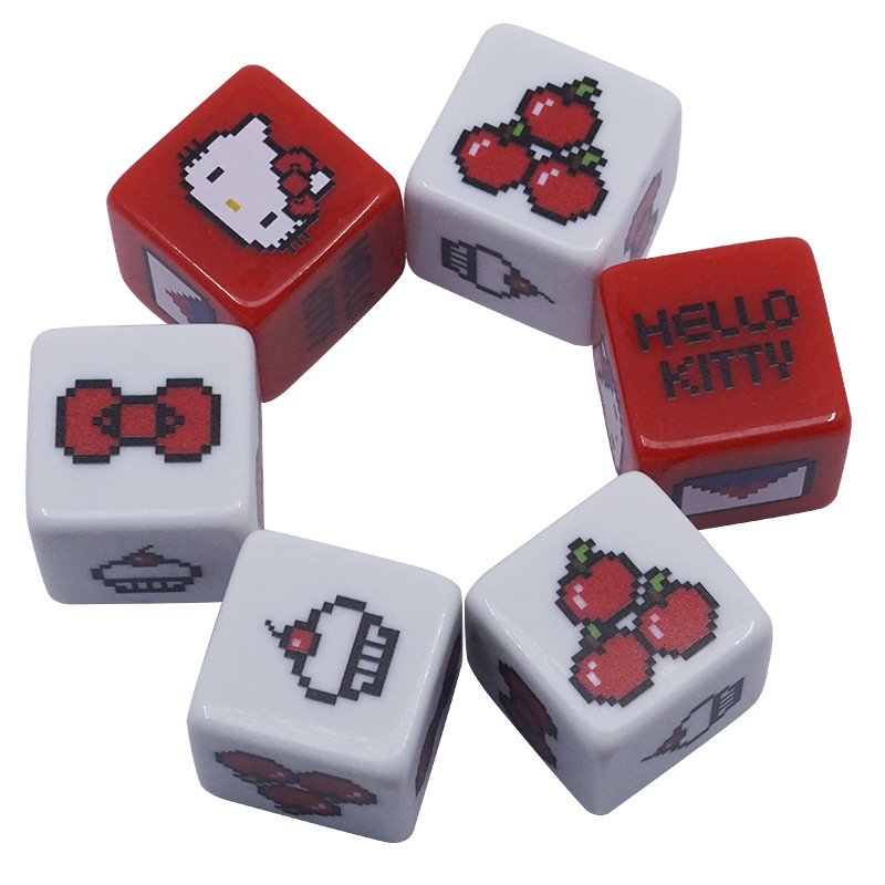 Factory Promotional D6 Story Dice Children's Fun Games Dice 6 Sides Plastic Dice with Custom Printed Branded Logo
