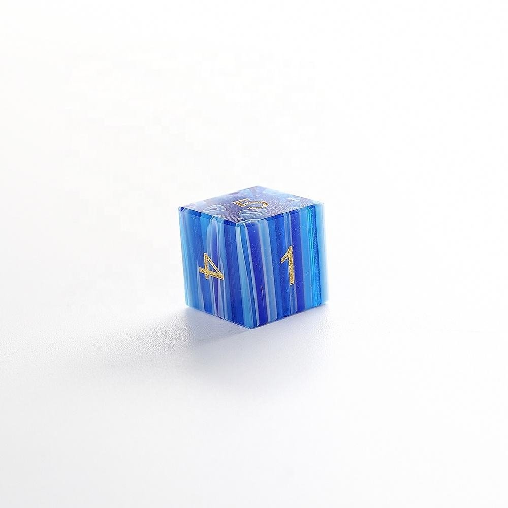 Factory Direct Sale DND Glass Gem Dice set With Flowers Pattern For Dungeons and Dragons