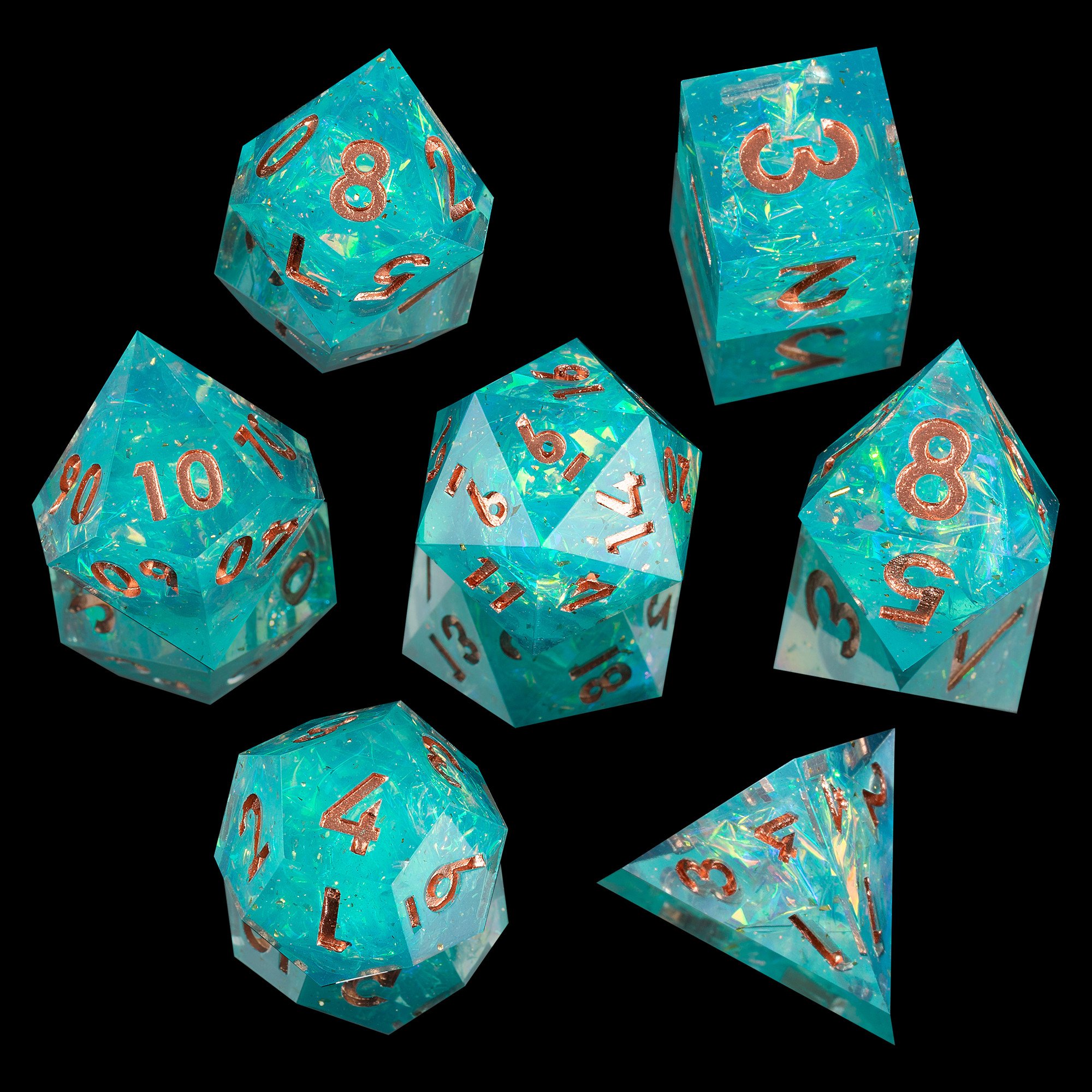 MINI PLANET Dnd Dice Set Custom Resin Dice with Sharp Edges For TRPG Handmade Polyhedral Dice Wholesale D4 D6 D8 D10 D% D12 D20